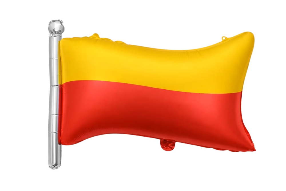 Folyo Balon Bayrak Sarı Kırmızı  71 - 50 Cm