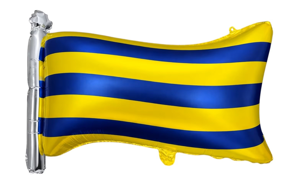 Folyo Balon Bayrak Sarı Lacivert  71 - 50 Cm