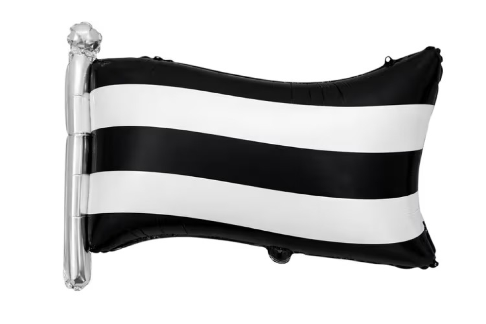 Folyo Balon Bayrak Siyah Beyaz  71 - 50 Cm