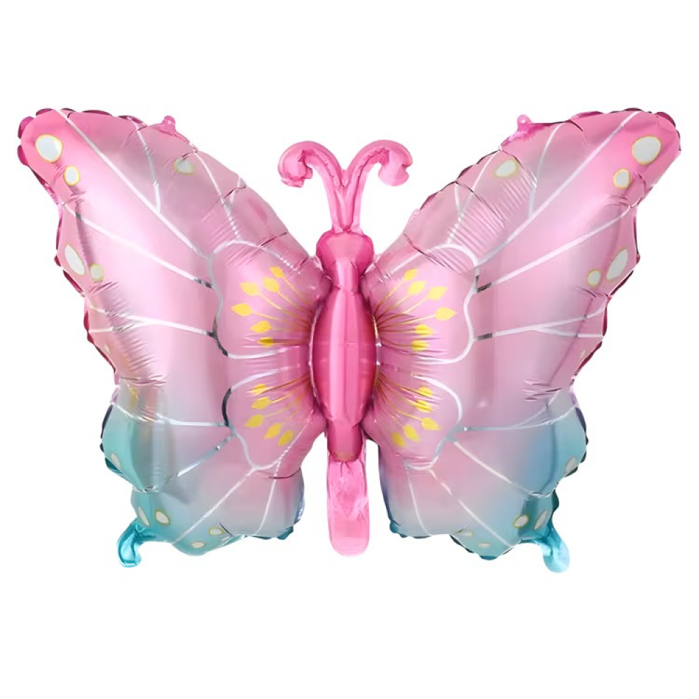 Folyo Balon Benekli Pembe Kelebek 