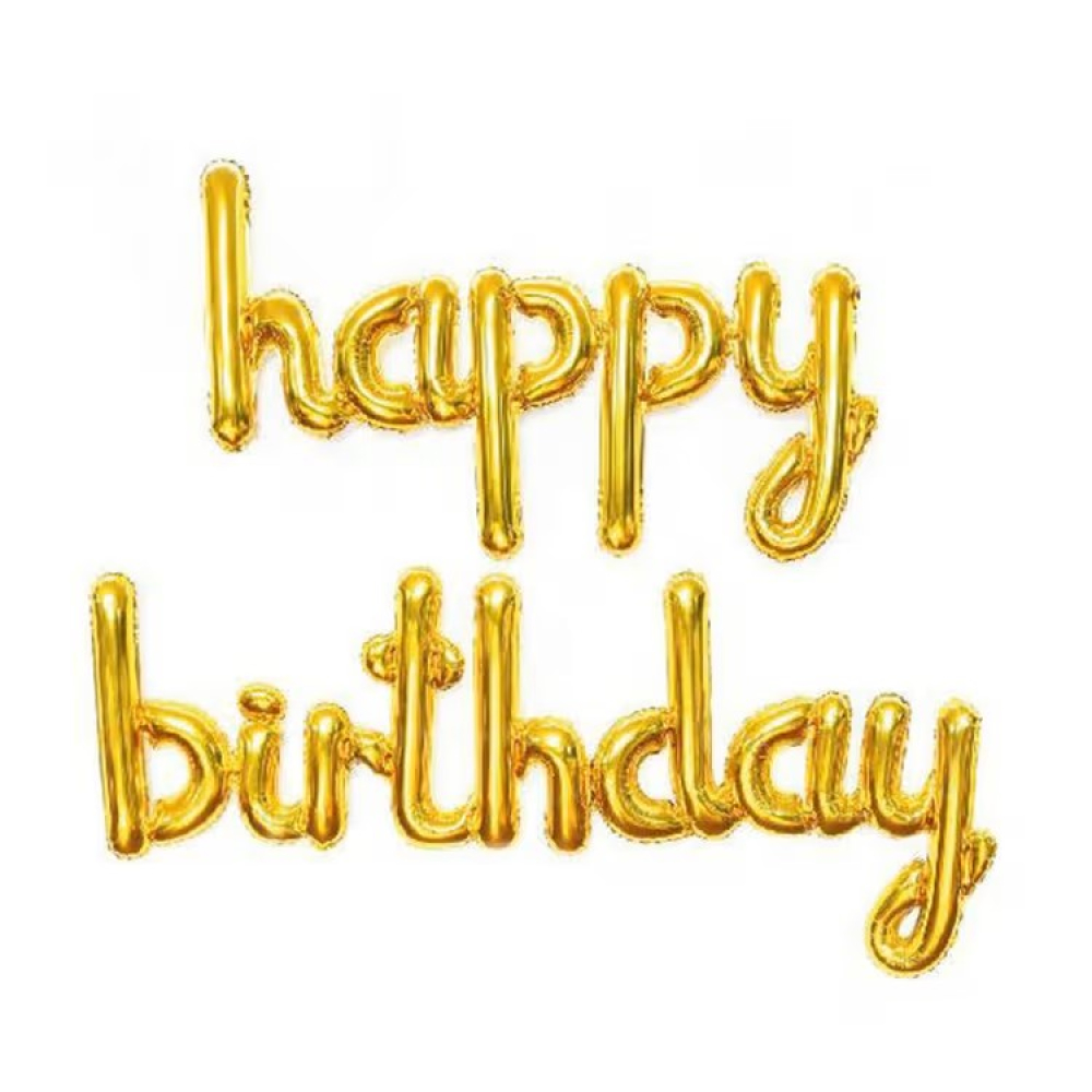 FOLYO BALON HAPPY BIRTHDAY ELYAZISI ALTIN