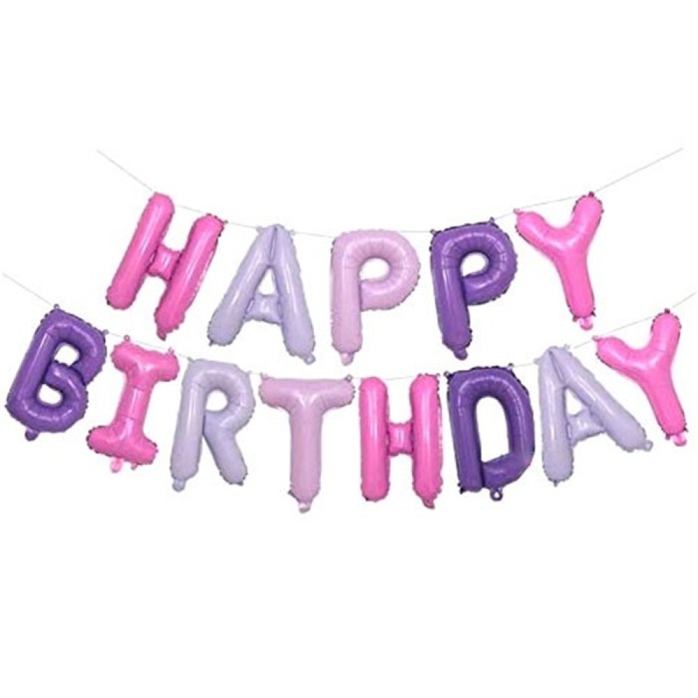 Folyo Balon Happy Birthday Set Soft Renkler 16 İnç