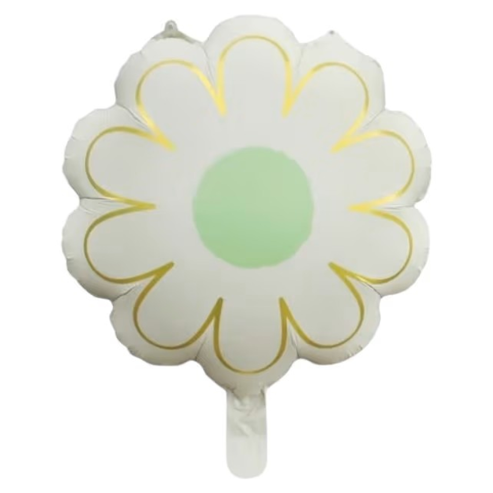 Folyo Balon Krem Çiçek 52 - 42 Cm