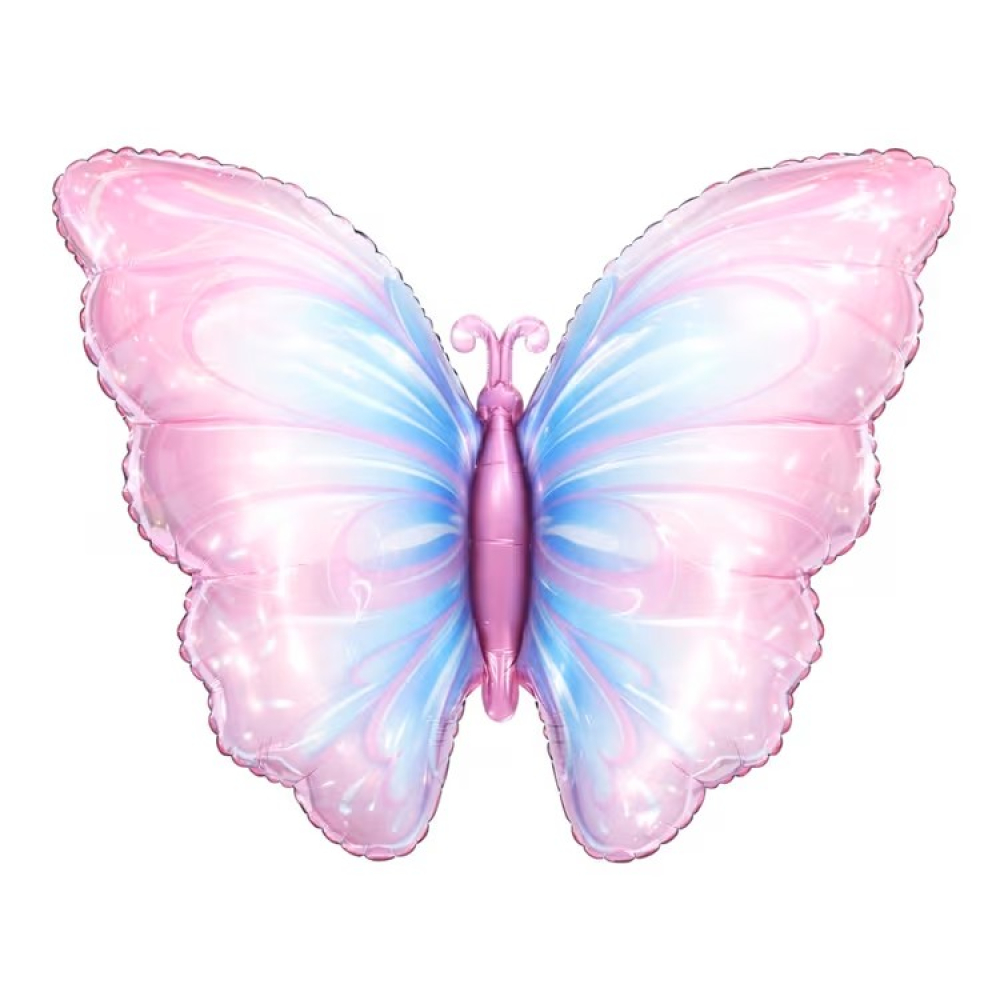 Folyo Balon Pembe Mavi Kelebek 