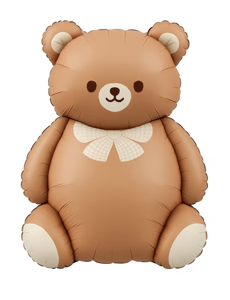 Folyo Balon Retro Büyük Ayı Fiyonklu 