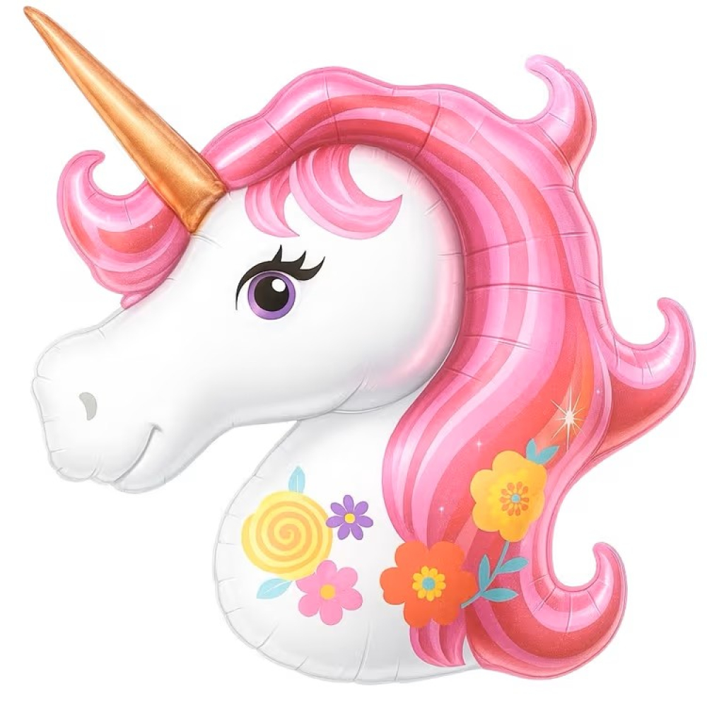 Folyo Balon Unıcorn Pınk Çiçekli 